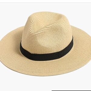 J. Crew Madewell Floppy Wide Brim Straw Hat in Natural Straw Tan Size S - M